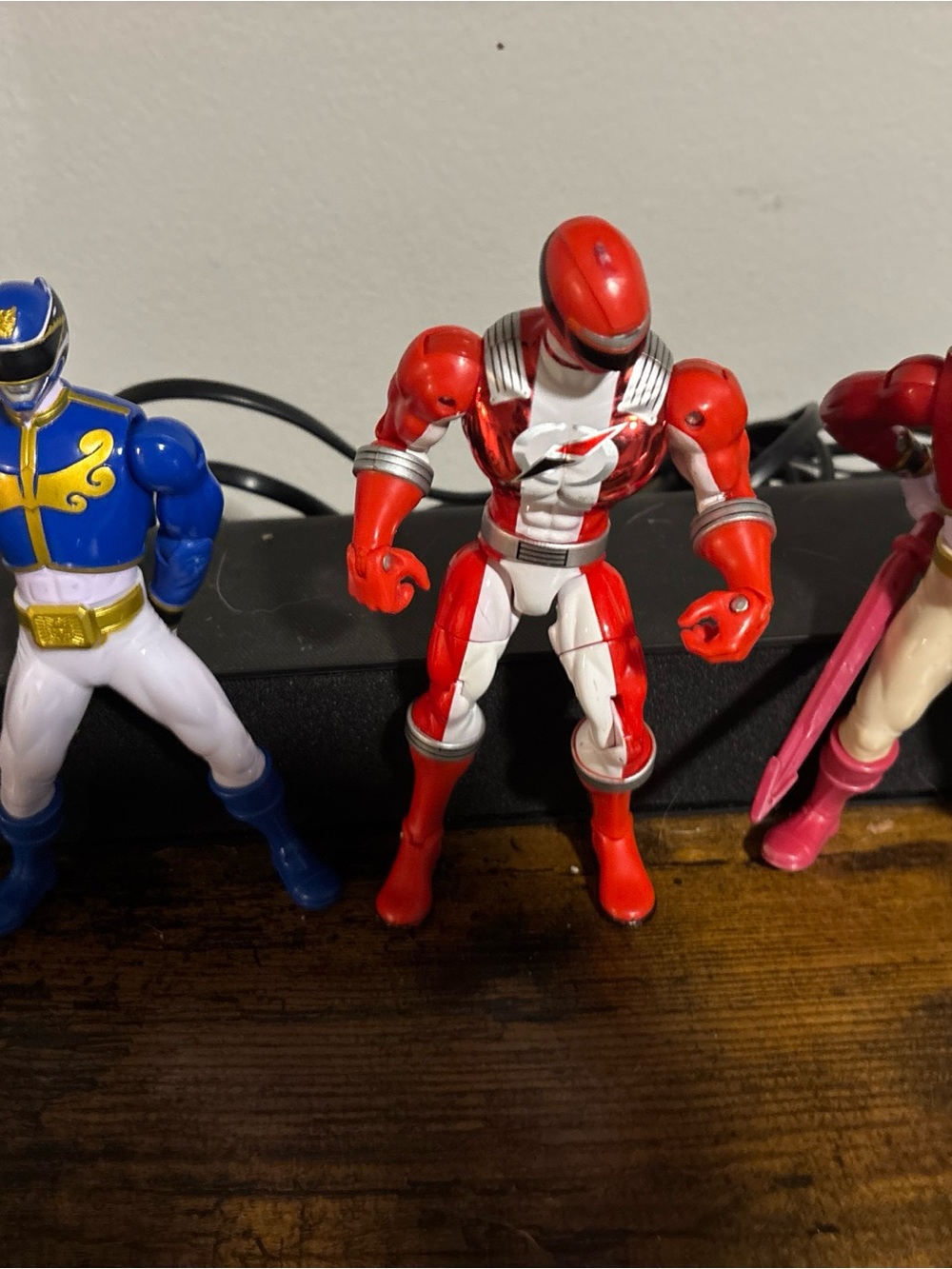 Power Ranger Red and White Action Figure – Classic Ranger Hero
